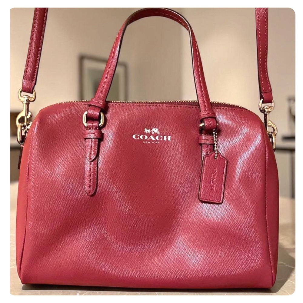 Coach Peyton Bennett Mini Satchel Red Leather Crossbody Dome Classic y2k F50430